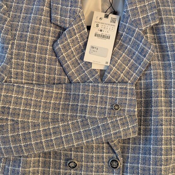Zara- Tweed Crop Blazer - Picture 4 of 5